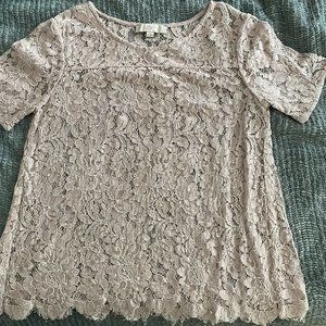 Blush, lace top